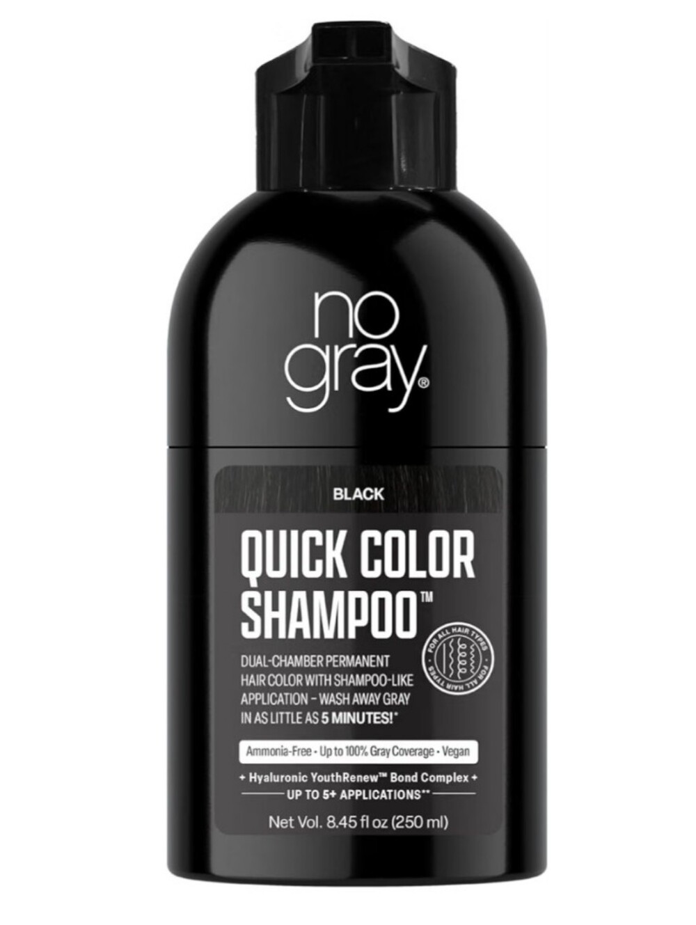 No Grey Quick Color Shampoo- Black